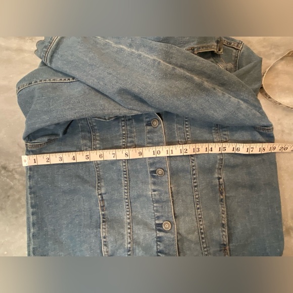 Wonder Nation Girls Size XXL 18 Med Wash Cotton Stretch Distressed Denim Jacket - Picture 8 of 11